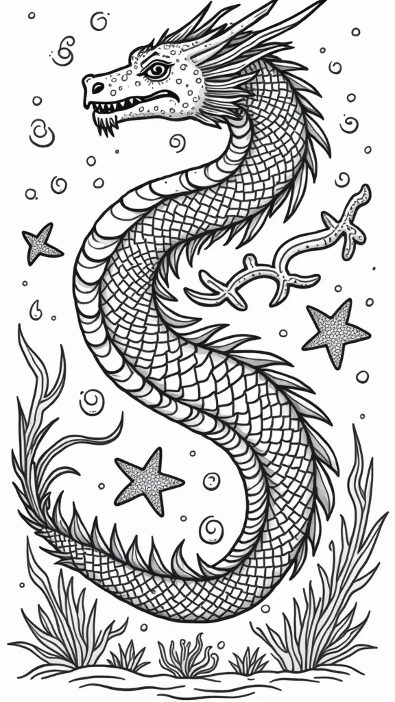 coloriages de dragon de mer